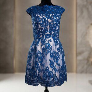 💎Designer Couture Runway Evening Cocktail Prom Party Sapphire Royal Blue Dress